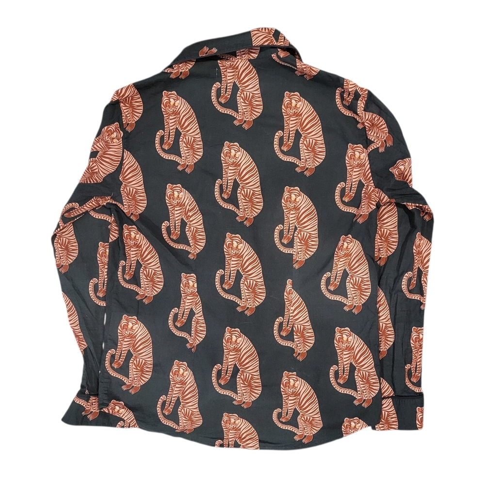 Desmond & Dempsey Sansiando Tiger Pajama Long Button Top Size S - Picture 3 of 8